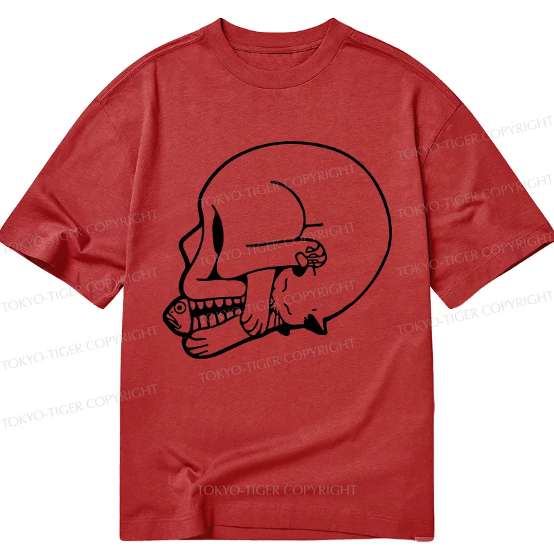 Tokyo-Tiger Funny Cat Eating Fish Classic T-Shirt