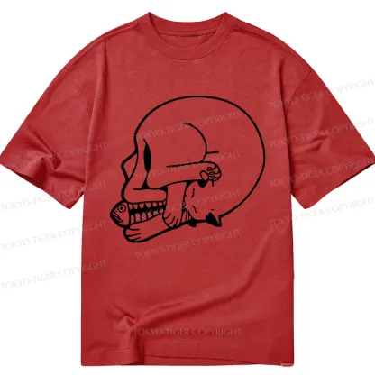 Tokyo-Tiger Funny Cat Eating Fish Classic T-Shirt