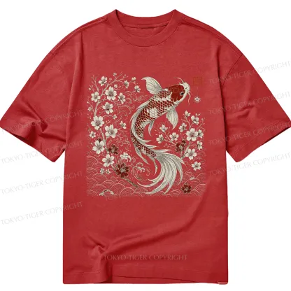 Tokyo-Tiger Vintage Sakura And Koi Classic T-Shirt