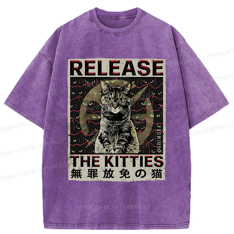 Tokyo-Tiger Release The Cat Washed T-Shirt