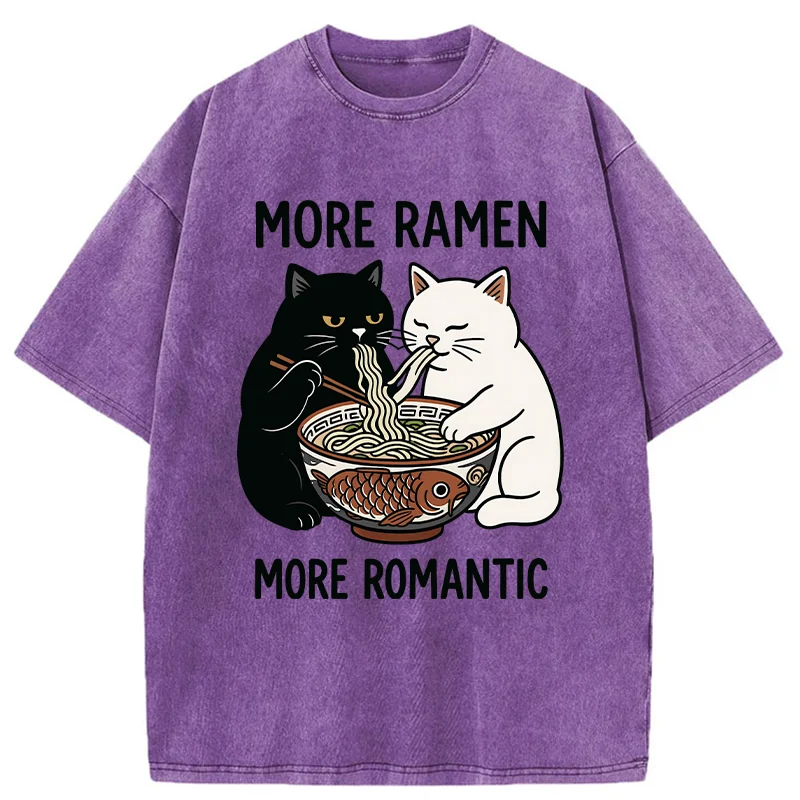 Tokyo-Tiger Two Cats Are Eating Ramen Washed T-Shirt