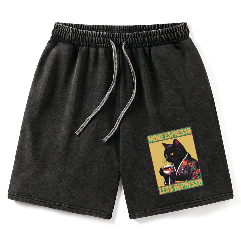 Tokyo-Tiger Up Caffeine Down Depression Washed Shorts