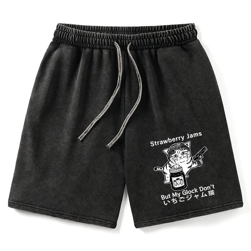 Tokyo-Tiger Strawberry Jam Cat Washed Shorts Sale