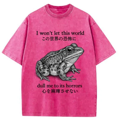 Tokyo-Tiger Funny Horrors Frog Meme  Washed T-Shirt