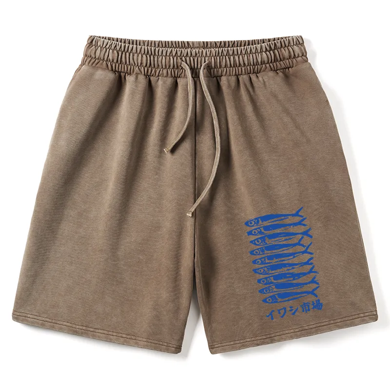 Tokyo-Tiger Sardine Market Washed Shorts