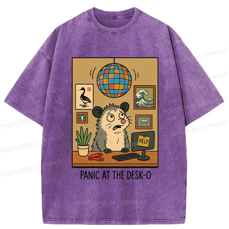 Tokyo-Tiger Panic In The Office Washed T-Shirt