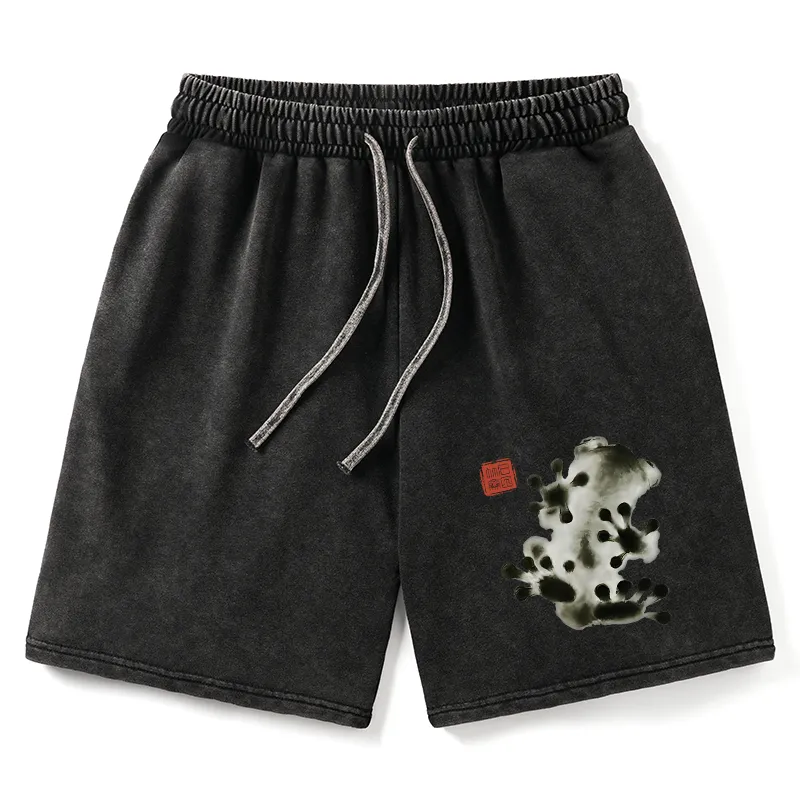 Tokyo-Tiger Ink Painting Frog Washed Shorts
