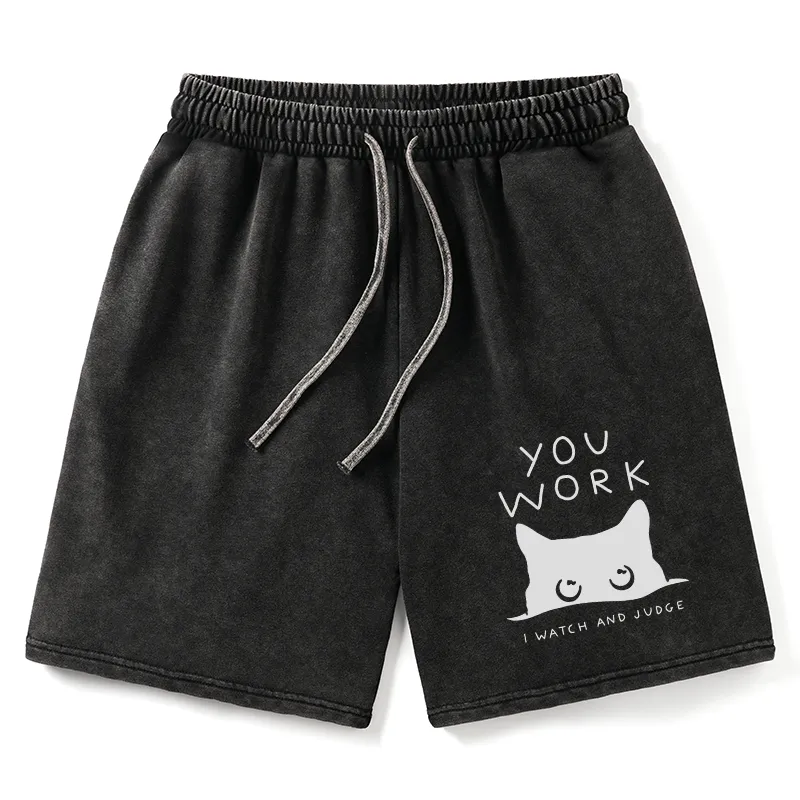 Tokyo-Tiger A Cat That Spies Washed Shorts Sale