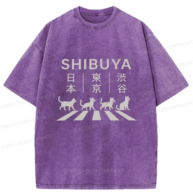 Tokyo-Tiger Shibuya Sidewalk Washed T-Shirt