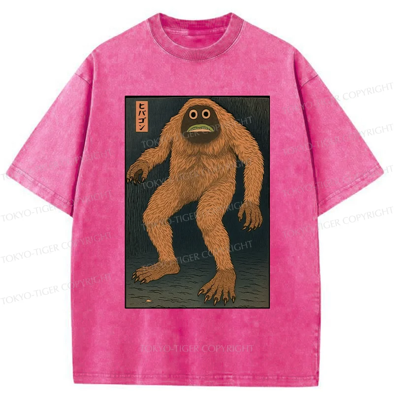 Tokyo-Tiger Japanese Long Hair Monster Washed T-Shirt