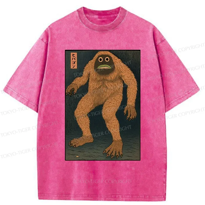 Tokyo-Tiger Japanese Long Hair Monster Washed T-Shirt
