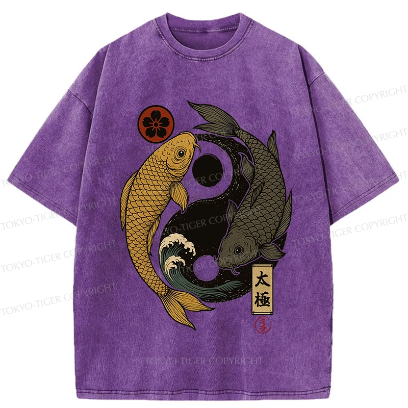 Tokyo-Tiger Yin Yang Koi Washed T-Shirt