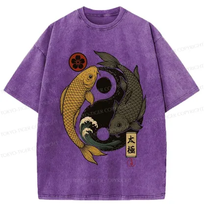 Tokyo-Tiger Yin Yang Koi Washed T-Shirt