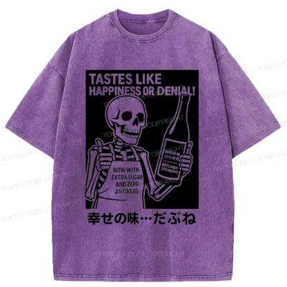 Tokyo-Tiger Taste Of Happiness Funny Washed T-Shirt