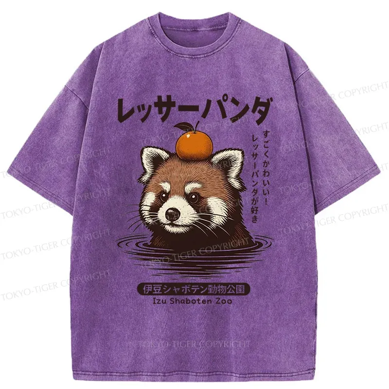 Tokyo-Tiger Cute Red Panda Washed T-Shirt