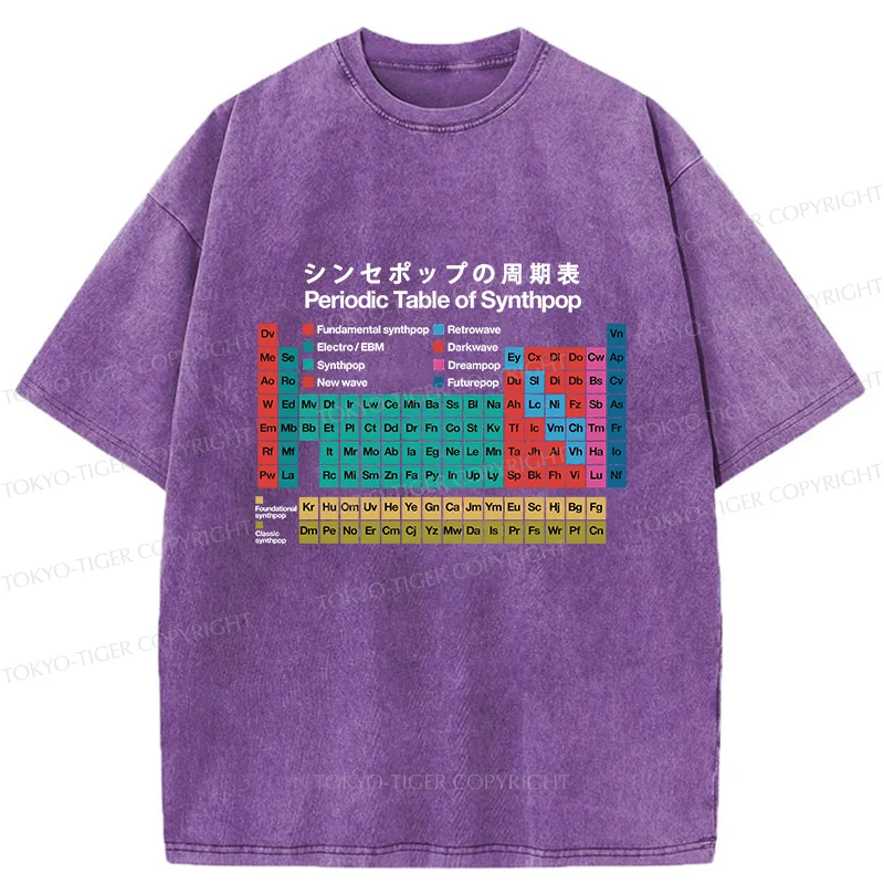 Tokyo-Tiger Music Periodic Table Washed T-Shirt