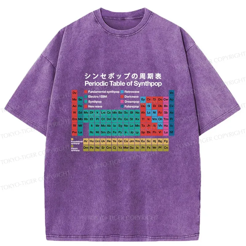 Tokyo-Tiger Music Periodic Table Washed T-Shirt