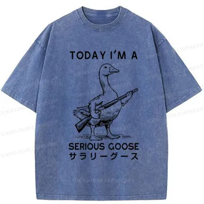 Tokyo-Tiger Serious Stupid Goose Washed T-Shirt