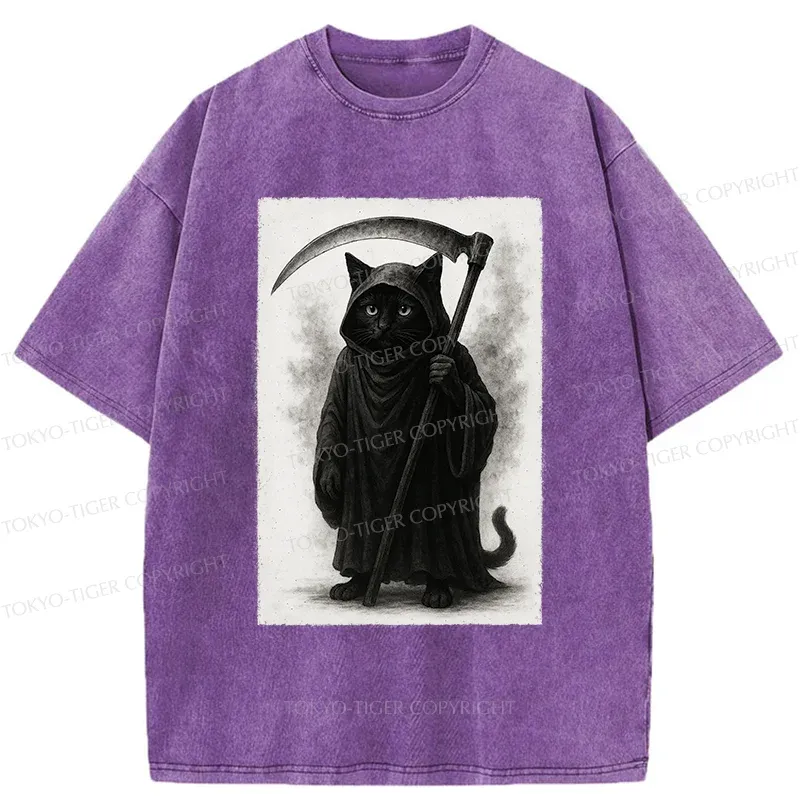 Tokyo-Tiger Death Cat Washed T-Shirt