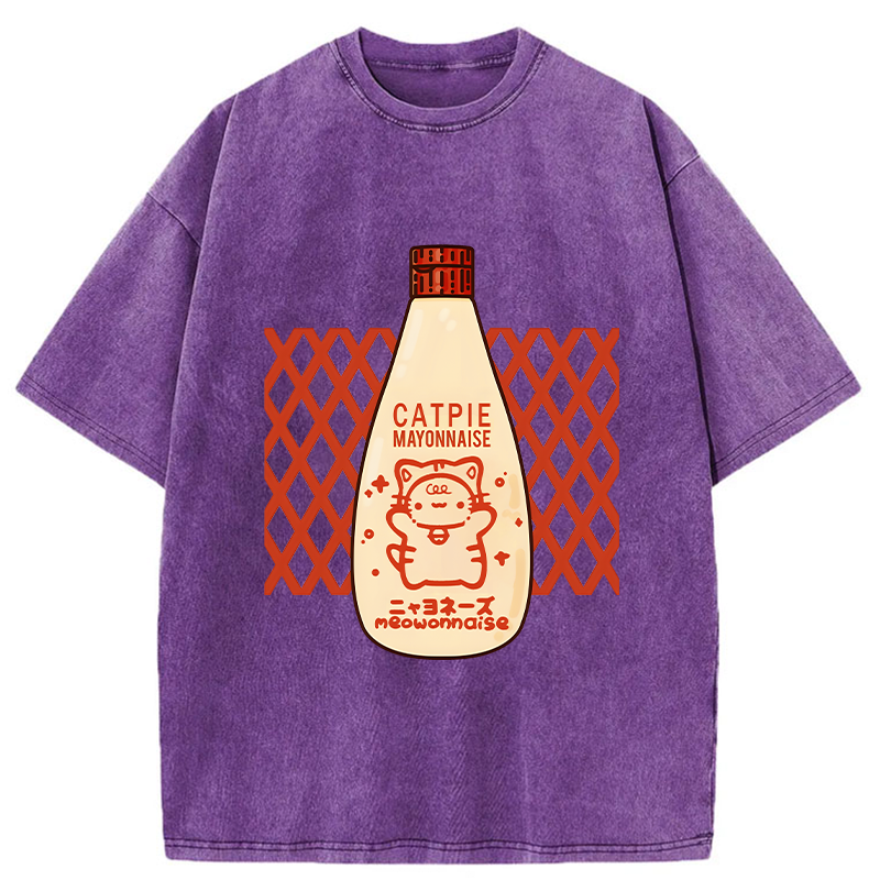 Tokyo-Tiger Catpie Mayonnaise Washed T-Shirt