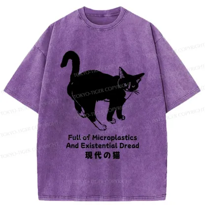 Tokyo-Tiger Current State Of Cat Washed T-Shirt