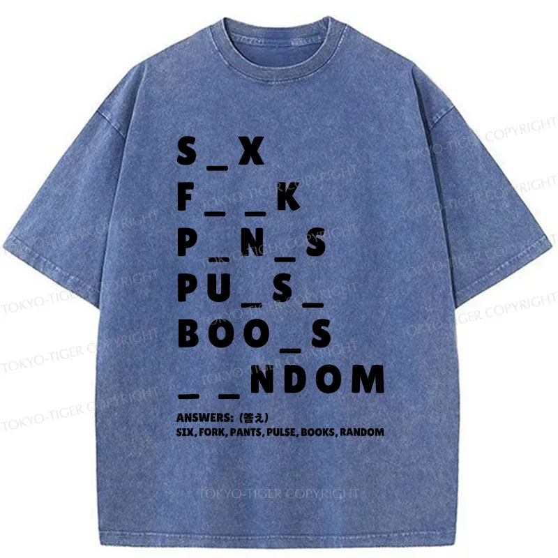 Tokyo-Tiger Fill In The Blanks Washed T-Shirt