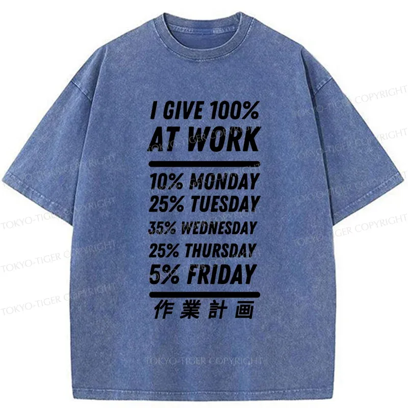 Tokyo-Tiger Work Plan Washed T-Shirt
