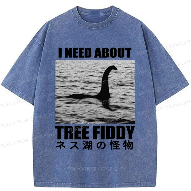 Tokyo-Tiger Loch Ness Monster Joke Washed T-Shirt
