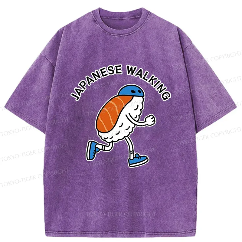 Tokyo-Tiger Japanese Walking Washed T-Shirt