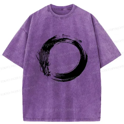 Tokyo-Tiger Dragon's Circle Washed T-Shirt