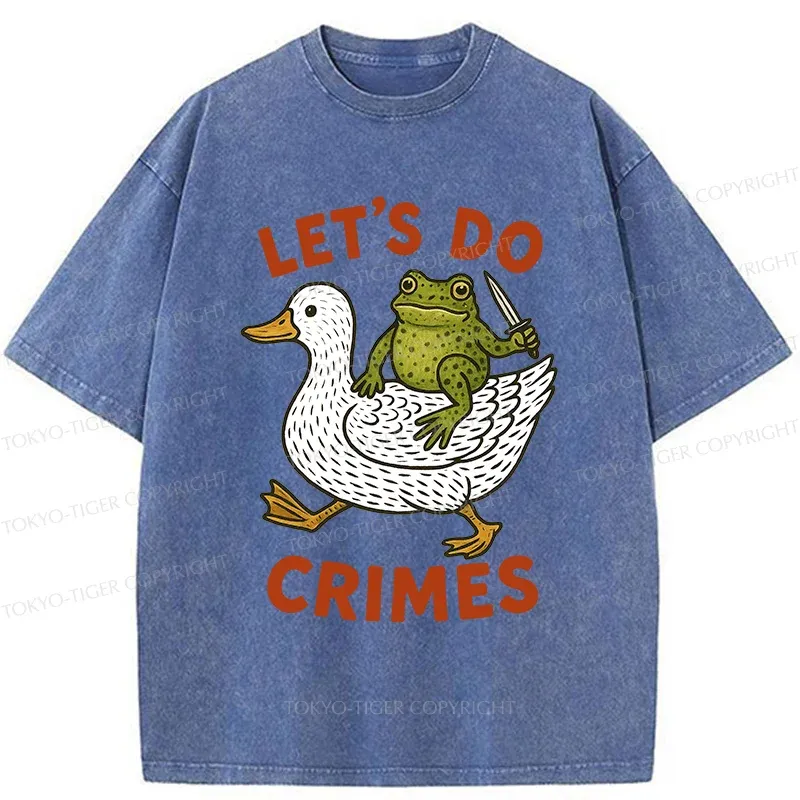Tokyo-Tiger Frog Ready To Commit Crime Washed T-Shirt