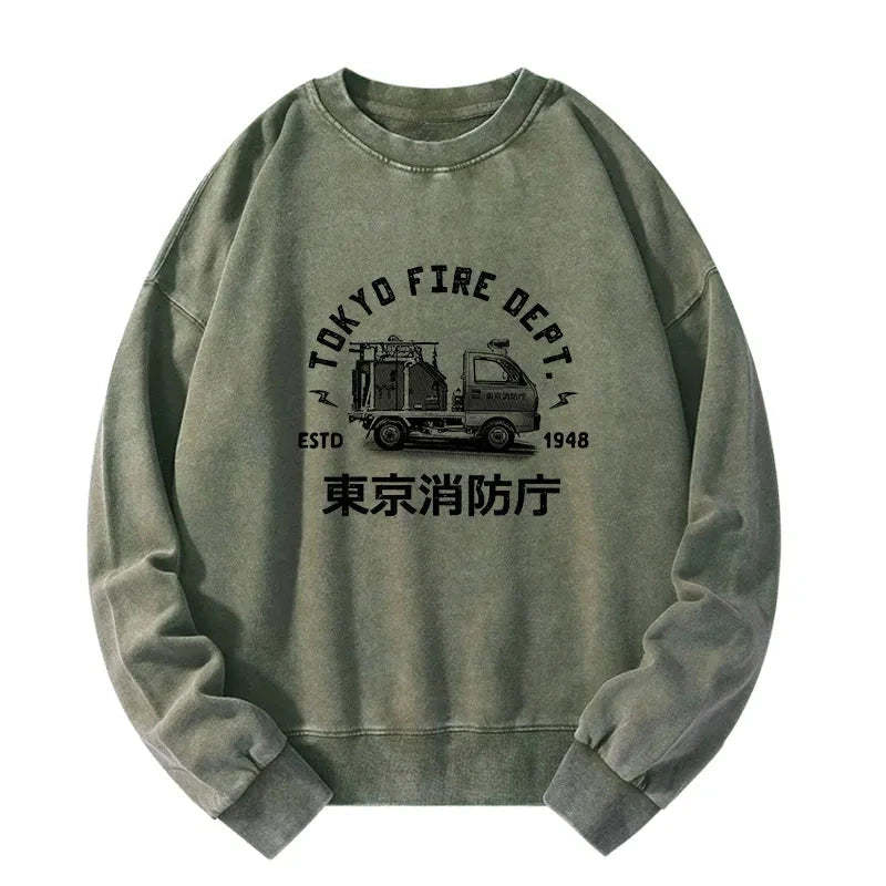 Tokyo-Tiger Tokyo Fire Dept Washed Sweatshirt