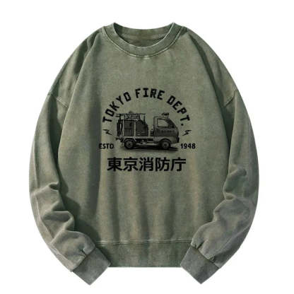 Tokyo-Tiger Tokyo Fire Dept Washed Sweatshirt