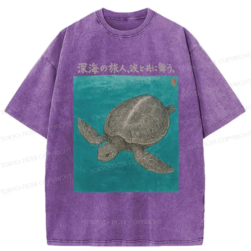 Tokyo-Tiger Deep Sea Turtle Washed T-Shirt