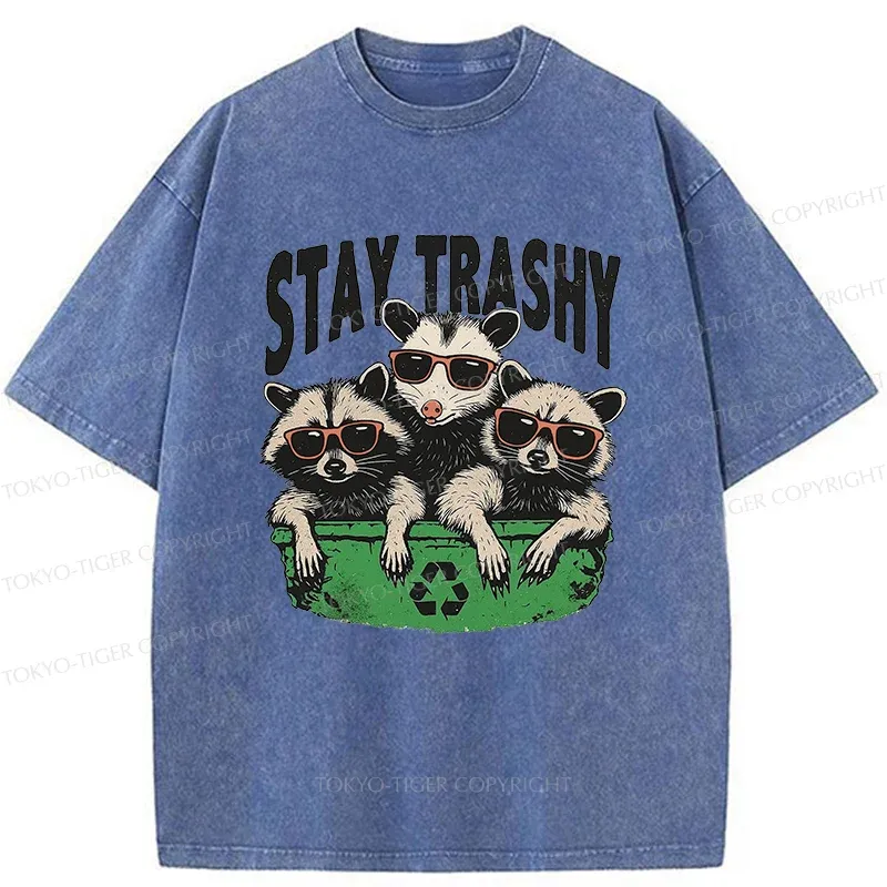 Tokyo-Tiger Stay Trashy Washed T-Shirt