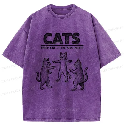 Tokyo-Tiger Which One Is The Real Miles? Washed T-Shirt