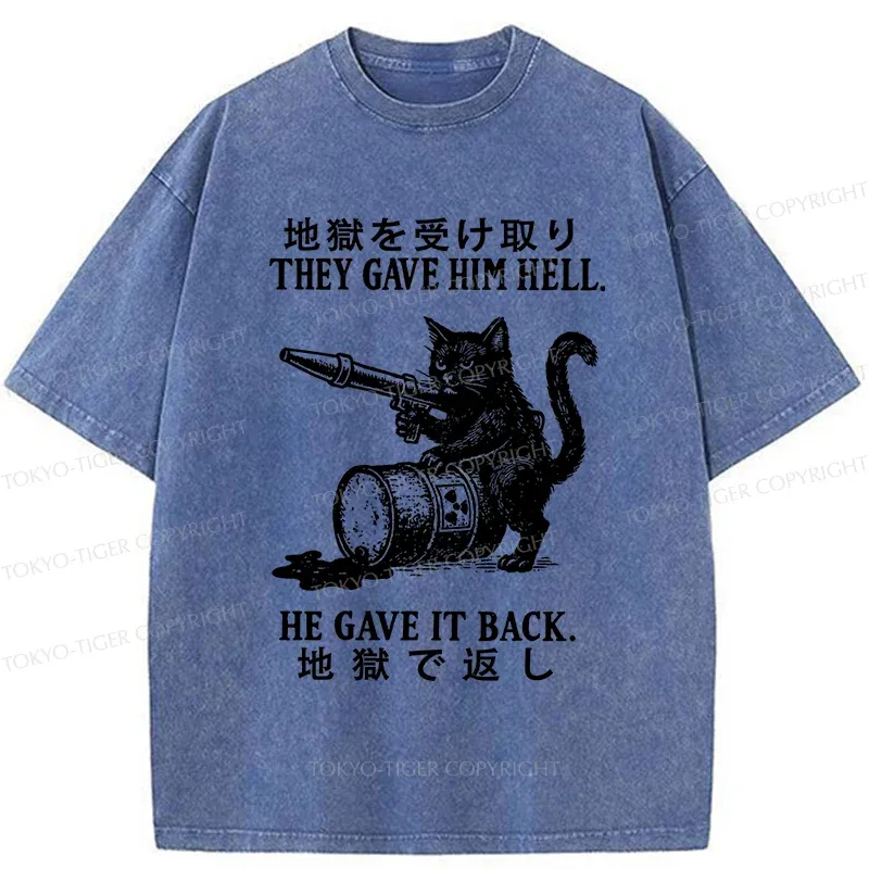 Tokyo-Tiger Revenge Of The Cat Washed T-Shirt