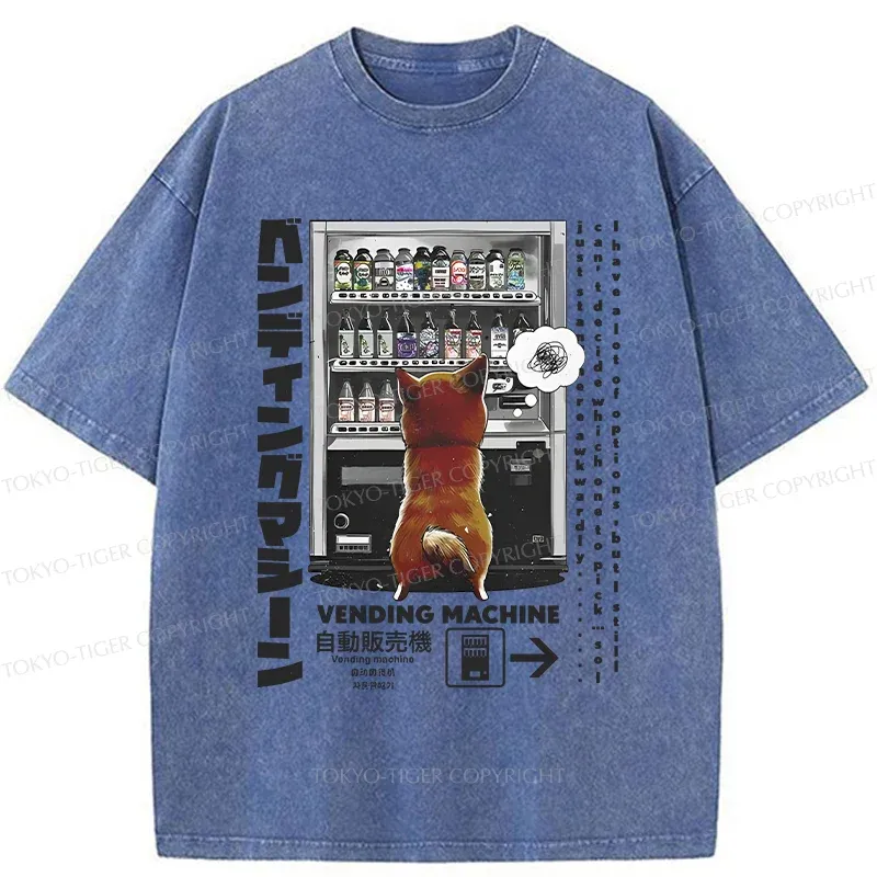 Tokyo-Tiger Japanese Vending Machine Washed T-Shirt