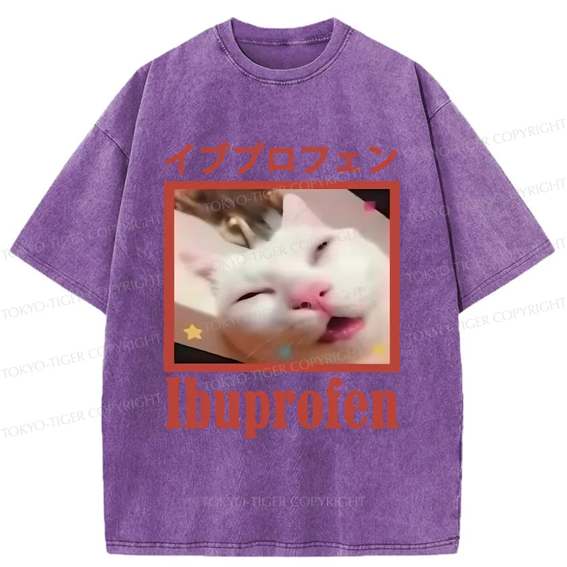 Tokyo-Tiger Cat Took Ibuprofen Washed T-Shirt
