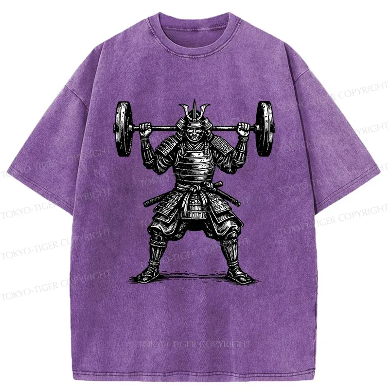Tokyo-Tiger Warrior Weightlifting Washed T-Shirt