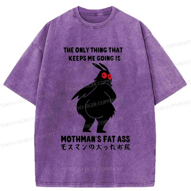 Tokyo-Tiger Funny Mothman Washed T-Shirt