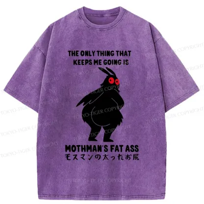 Tokyo-Tiger Funny Mothman Washed T-Shirt