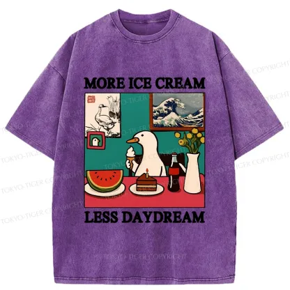 Tokyo-Tiger More Ice Cream Less Daydream Washed T-Shirt