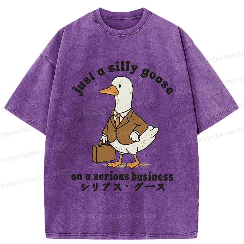 Tokyo-Tiger Silly Goose On A Serious Business Washed T-Shirt