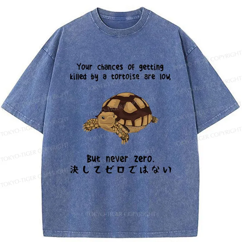 Tokyo-Tiger Funny Turtle Jokes Washed T-Shirt