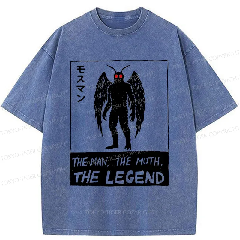 Tokyo-Tiger Funny Mothman Washed T-Shirt