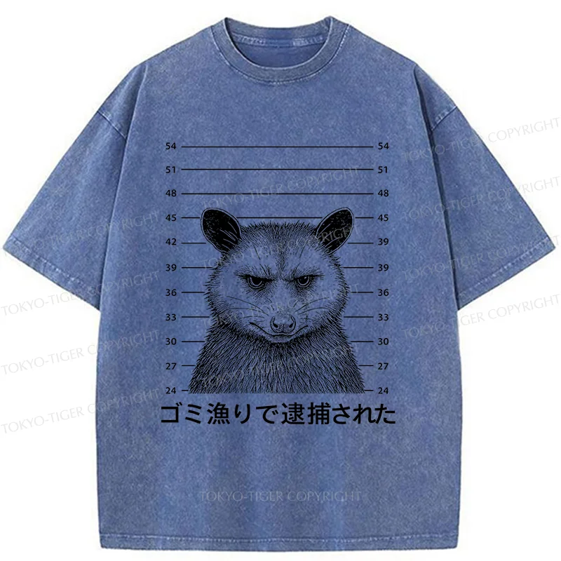 Tokyo-Tiger Captured Possum Washed T-Shirt