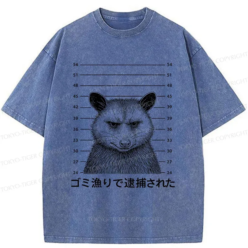 Tokyo-Tiger Captured Possum Washed T-Shirt