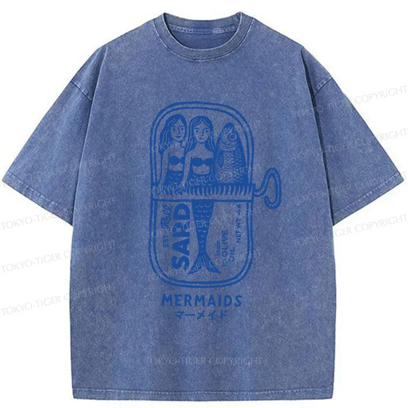 Tokyo-Tiger Mermaid Can Washed T-Shirt