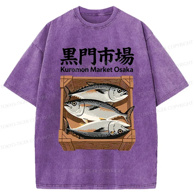 Tokyo-Tiger Kuromon Market Washed T-Shirt